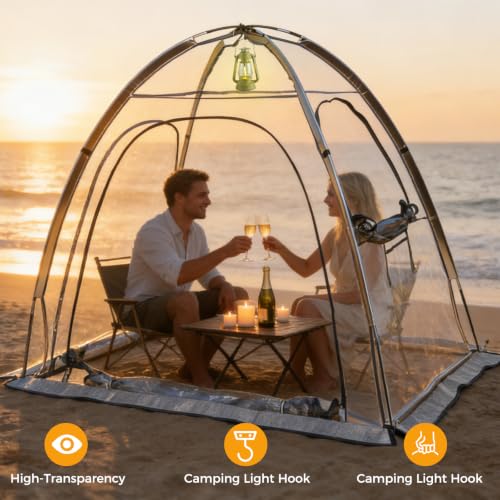 Teabelle Transparent Sports Tent, Carpa Deportiva Instantánea Impermeable con Cubierta Superior miniatura 5