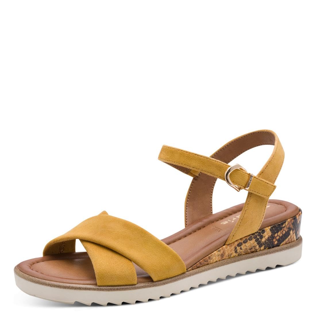 Tamaris Women’s sandal with wedge heel yellow 5 UK