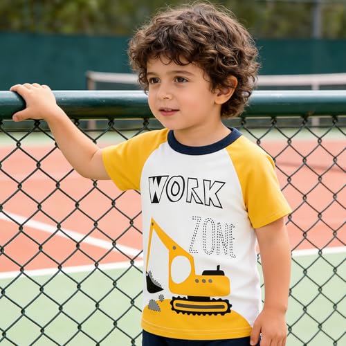 Image of DEEKEY Toddler Boys Shirts Short-Sleeve Little Kids t Shirts Boys' Tops, Tees & Shirts Graphic TEE Age for 2-7 Years 4-Pack