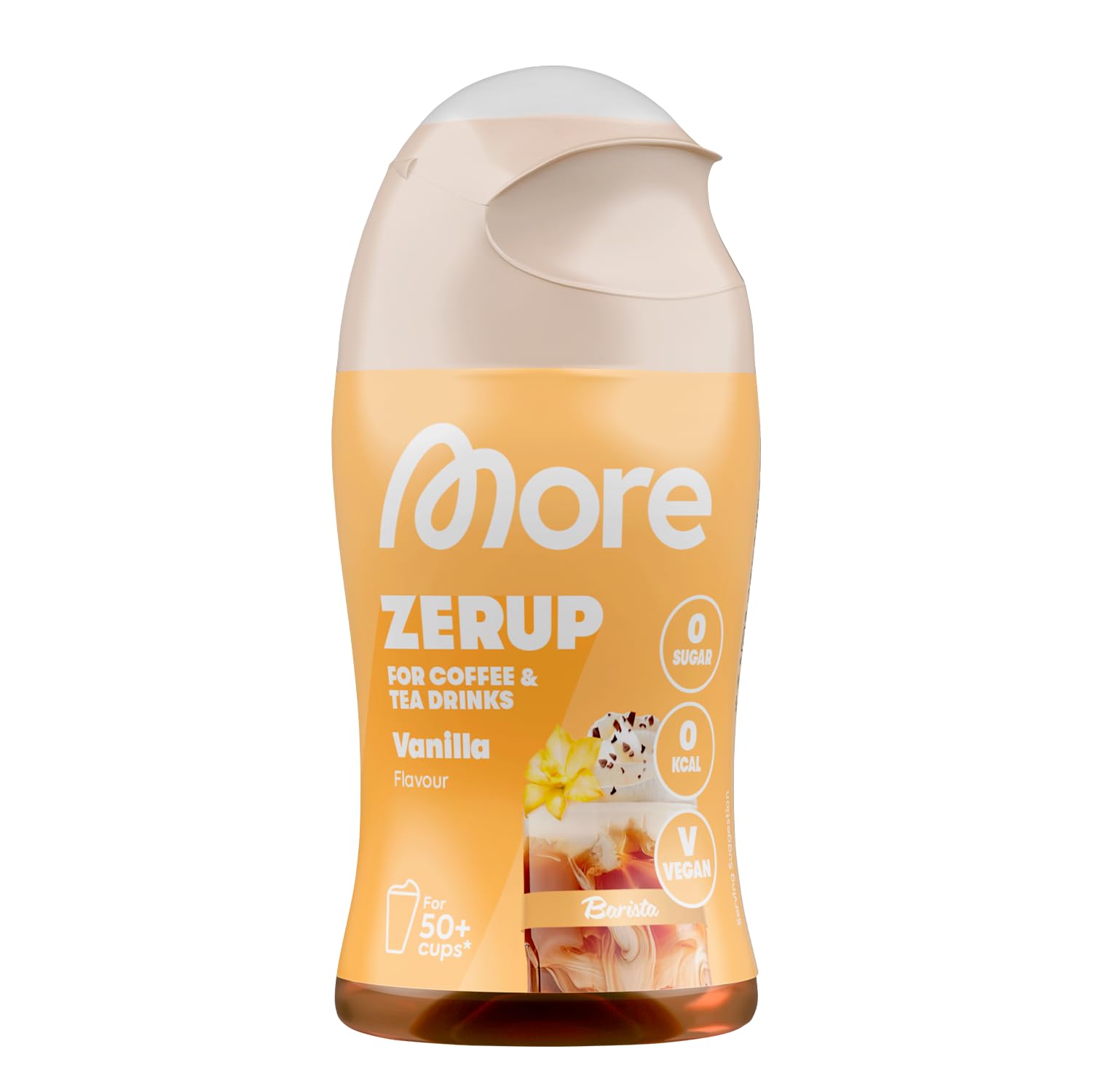MORE Barista Zerup, Vanilla, 65 ml, für Kaffee, Tee und Heißgetränke, vegan, zero Kalorien - made in Germany