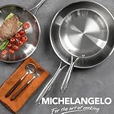 KoolShiro 3PCS Stainless Steel Frying Pan, Frying Pan for Searing & Sauteing, 3 Ply Stainless Steel Cookware for Durability & Even Heating, Compatible with All Cooktops Up to 600℉ - Image 6