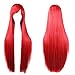 Produktbild Zinsale 32"Lange Gerade Cosplay Perücken Natürliche Hitzebeständige Synthetische Lolita Anime Haarteil (Rot)