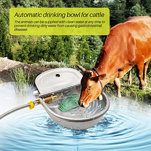 Automatic Waterer Water Bowl With Brass Float Valve Stainless Steel Watering Trough Kits For Livestock Horse Animal Dogs Cattle Pig Goat, Includes Hose, Brass Connector And Mounting Bolts #TOP4