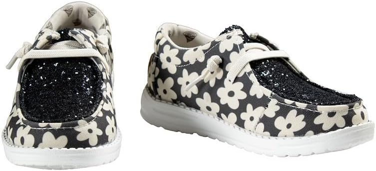 Twister Casual Shoes Girls Daisy Fabric Lace Black 443009101