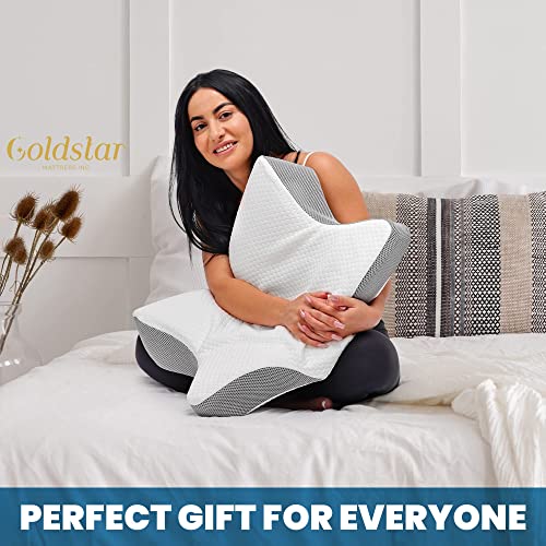 Indulgence Cervical Memory Foam Pillow - Contour Pillow With Multifunctional Support For Neck, Side, Back, And Stomach - 3D Ergonomic Pillow For Relieving Headache, Cervical Strain, Snoring, And More #TOP3