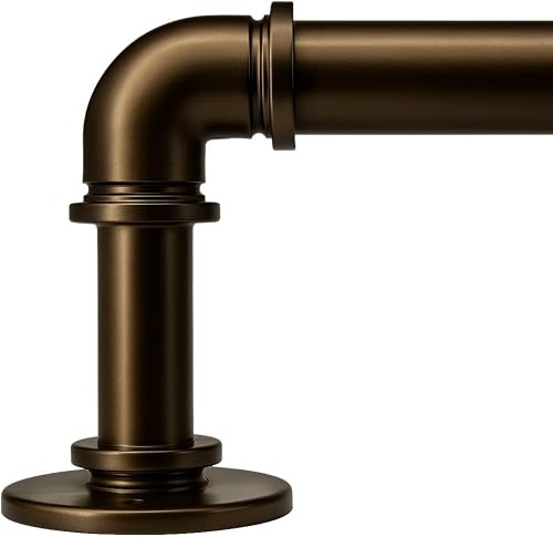 Miniatura 15 de Barras de cortina negras de 18 a 88 pulgadas, barras de cortina industriales, longitud ajustable, tubo de 1 pulgada de diámetro, montaje en pared o