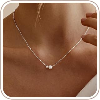 ゴールドパールネックレス 女性用 トレンディ 14K 金メッキ 上品なネックレス シンプル パール ドロップ シングルチャーム ペンダント ネックレス レディース ジュエリー 親友 誕生日プレゼント ゴールドジュエリー 女性用