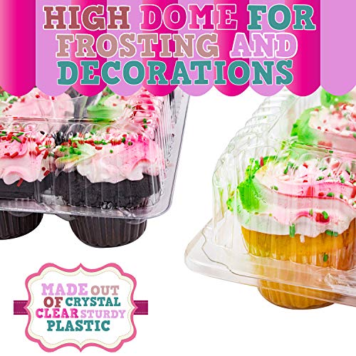 5 Plastic Cupcake Carrier Box 12 Slot Holder Container Disposable Tray Transport #TOP4