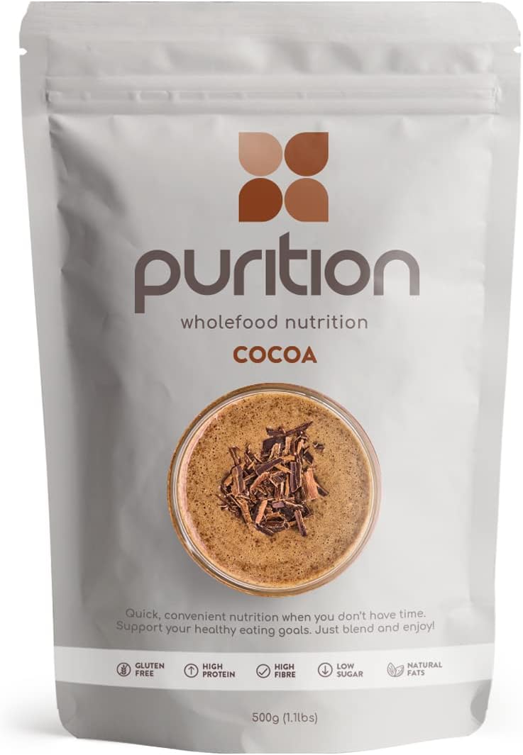 Chocolate – High Protein Wholefood Shake | 500g Natural Meal Replacement with Whey Protein for Keto Diet, Weight Loss & Healthy Breakfasts | 12 Servings