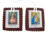 Devotional Scapulars Brown Cloth Scapular Our Lady of Mt Carmel with Sacred Heart of Jesus, 32 Inch -  Hirten