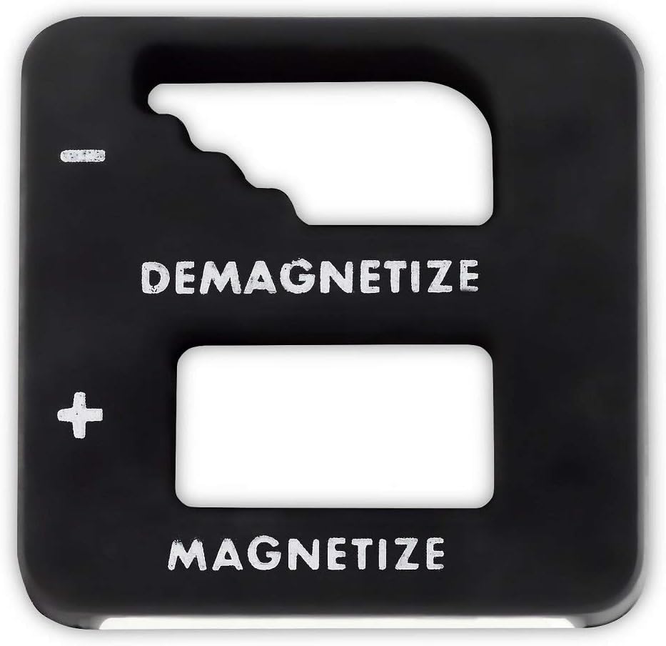 Katzco Precision Demagnetizer-Magnetizer - Pack of 3 Colors - Black, Red, Blue - for Screwdrivers, Small Tools, Small, Big Screws, Drills, Drill Bits, Sockets, Nuts, Bolts, Nails, Construction Tools