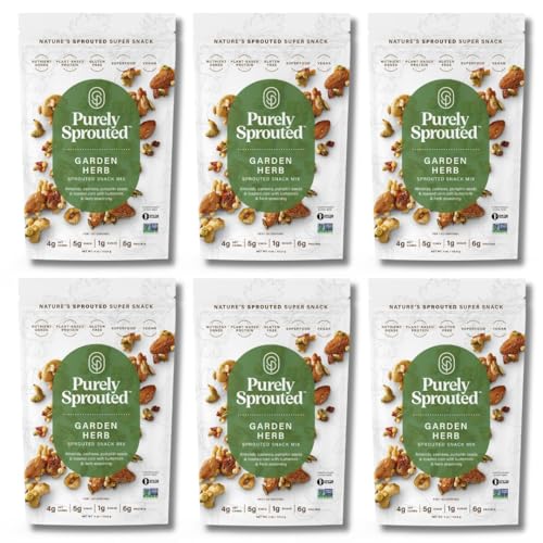 Purely Sprouted Garden Herb Snack Mix, Vegan, Gluten-Free, and Non-GMO