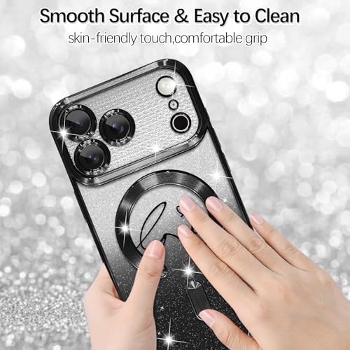 Image of ZIYE Magnetic Case Designed for iPhone 17 Pro Max Glitter Case-Black
