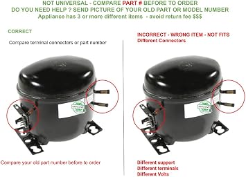 Refrigerator Compressor AP7185535, Compatible with Kenmore, Amana, Whirlpool, KitchenAid, Maytag, CKD185535X