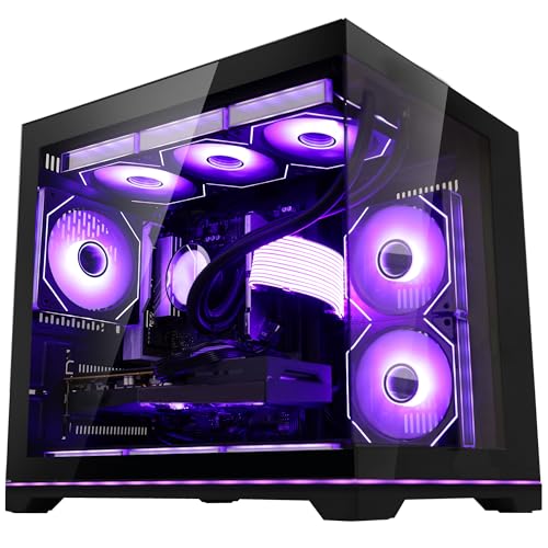 HELLOLAND Ocean Park Black AI Gaming PC Gamer Desktop Computer, AMD Ryzen 5 9600X 6-Core 3.9GHz, RTX 5060 8GB, 32GB DDR5, 1TB PCIe SSD, 850W PSU, 360mm AIO & APP RGB Fan Control, Windows 11