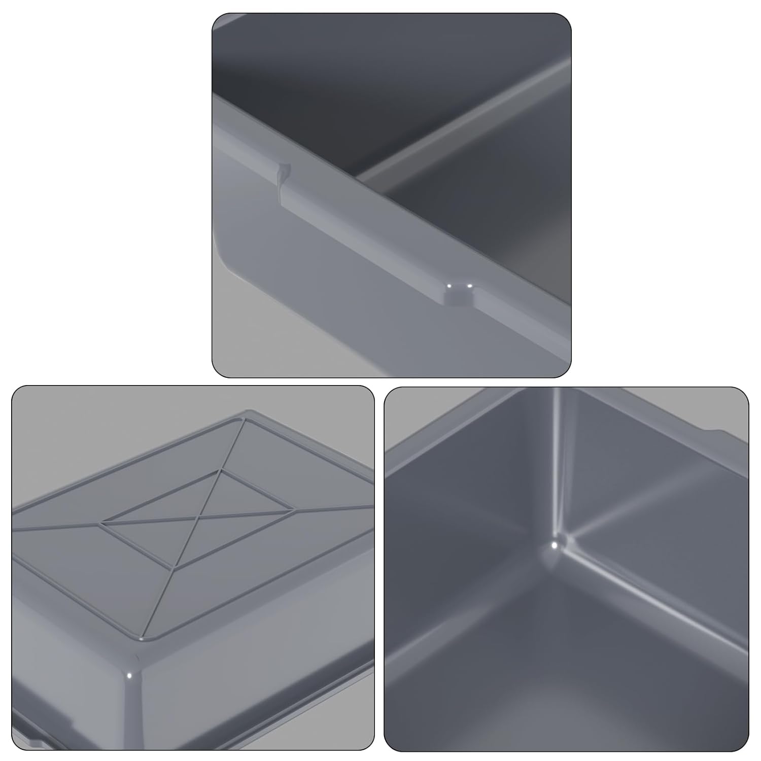 13 L Plastic Commercial Utility Bus Boxes, 12-Pack Bus Tubs, Gray