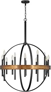Hinkley Wells Twelve Light Orb Chandelier, Weathered Brass
