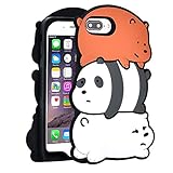 TopSZ 3 Bears Case for iPhone 8 Plus/ 7 Plus/6 Plus 5.5',Silicone 3D Cartoon Hero Animal Cover,Kids Girls Teens Boys Man Animated Cool Fun Cute Kawaii Soft Rubber Character Cases for iPhone 6 Plus