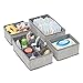 mDesign Fabric Baby Nursery Closet Organizer for Clothing, Socks, Shoes, Bibs, Diapers - Set of 4, 11 Compartments, Gray
