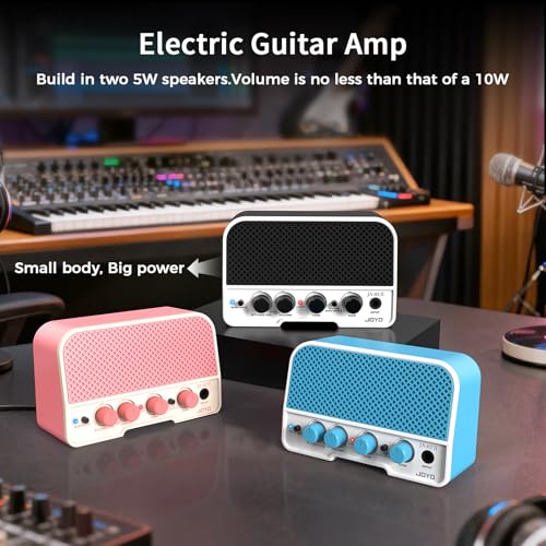 JOYO Mini amplificador de guitarra 5W Amplificador de guitarra eléctrica Pequeño amplificador de guitarra con canales Bluetooth Clean y Overdrive Recargable portátil (JA-02 II Negro) - imagen 2