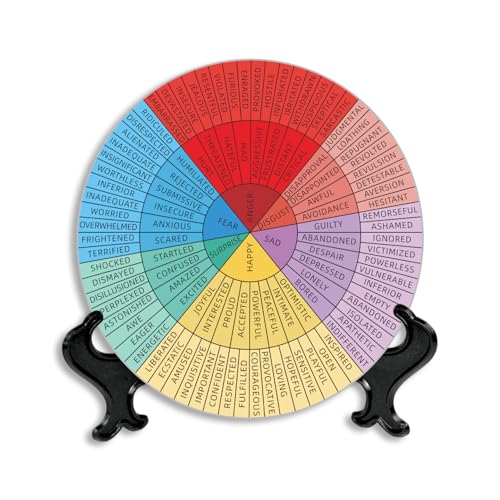 Social Emotional Learning Wheel - Acrylic Mental Health Decor for Classroom & Therapy Office, Compact 7-Inch Emotion Chart - Meaningful Gift for Counselors & Teachers