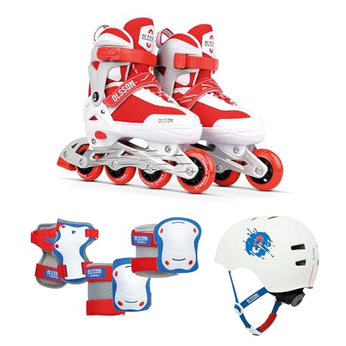 OLSSON Patines en línea Lite Halley Talla 32-39 - Sistema de Tamaño Ajustable - Rodamientos ABEC 7 - chasis Resistente al Impacto - Ruedas 64/70MM - Sujeción Regulable - Homologado (Pack M (36-39cm))