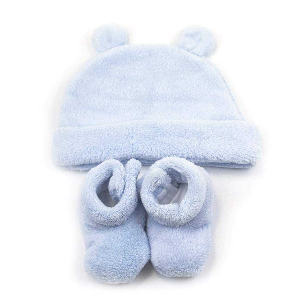 Regalo Neonato Maschio Femmina | Cestino per bambini | Orsetto | Coperta ricamata | Piccolo set | 3/6 Mesi (Blu) | BebeDeParis