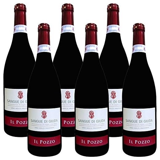 Il Pozzo - Barbera Sangue di Giuda dell'Oltrepàò Pavese DOC | Vino Rosso Dolce Frizzante | Idea Regalo | Confezione da 6 Bottiglie da 75 Cl