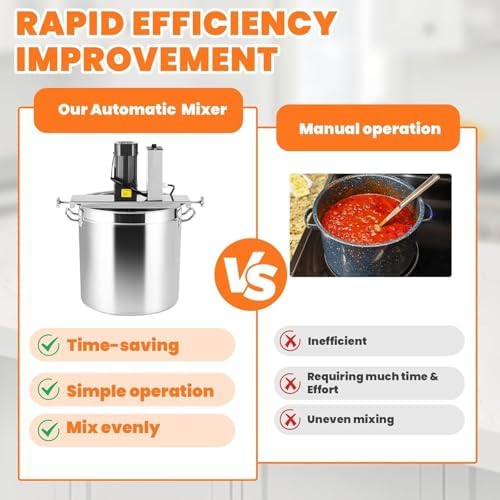 Adjustable Speed Portable Electric Pot Stirrer, 4-Blade Commercial Food Mixer for 20L/50L/90L Batches, Efficient Mixing Scraper for Restaurants & Catering