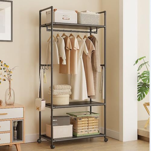 ������� �n���K�[���b�N ���[�t�� �m�����[���b�N �L���X�^�[�t�� �k�߉˗��� �t�b�N6�t�� ���|�� �I�t�� �X���� �R���p�N�g �ߖX�� �����[�n���K�[ ���@�\ clothes rack �R�[�g�|�� �y���^�|�� ��� �ω׏d30kg�z�y��60cm ���s��