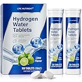 Life Nutrition H2 Hydrogen Water Tablets Supplement Magnesium Infused Hydration Drink Mix for Sports Recovery and Antioxidant Support Lime Flavor 100 Count