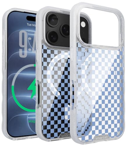 Smartish iPhone 18 Pro/17 Pro Clear Case MagSafe, Gripmunk, Checker