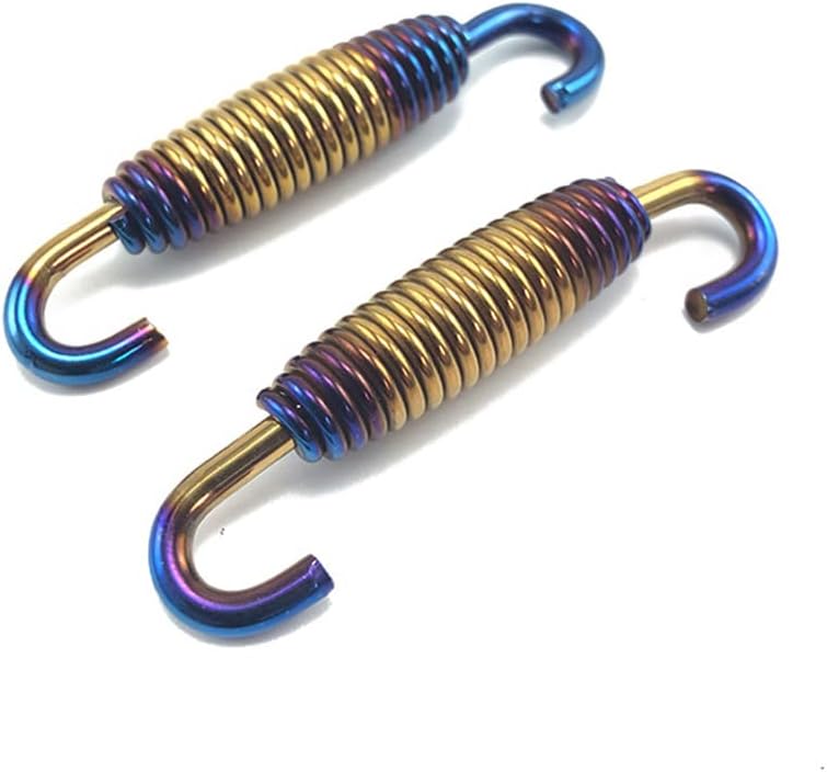 Motorcycle Exhaust Springs 58mm /2.28" 4 Pcs, Exhaust Spring Fasteners 4 Pcs, Exhaust Pipe Muffler Swivel Spring, Exhaust Pipe Springs with Swivel Hooks Set of 8 Pack (Colorful)