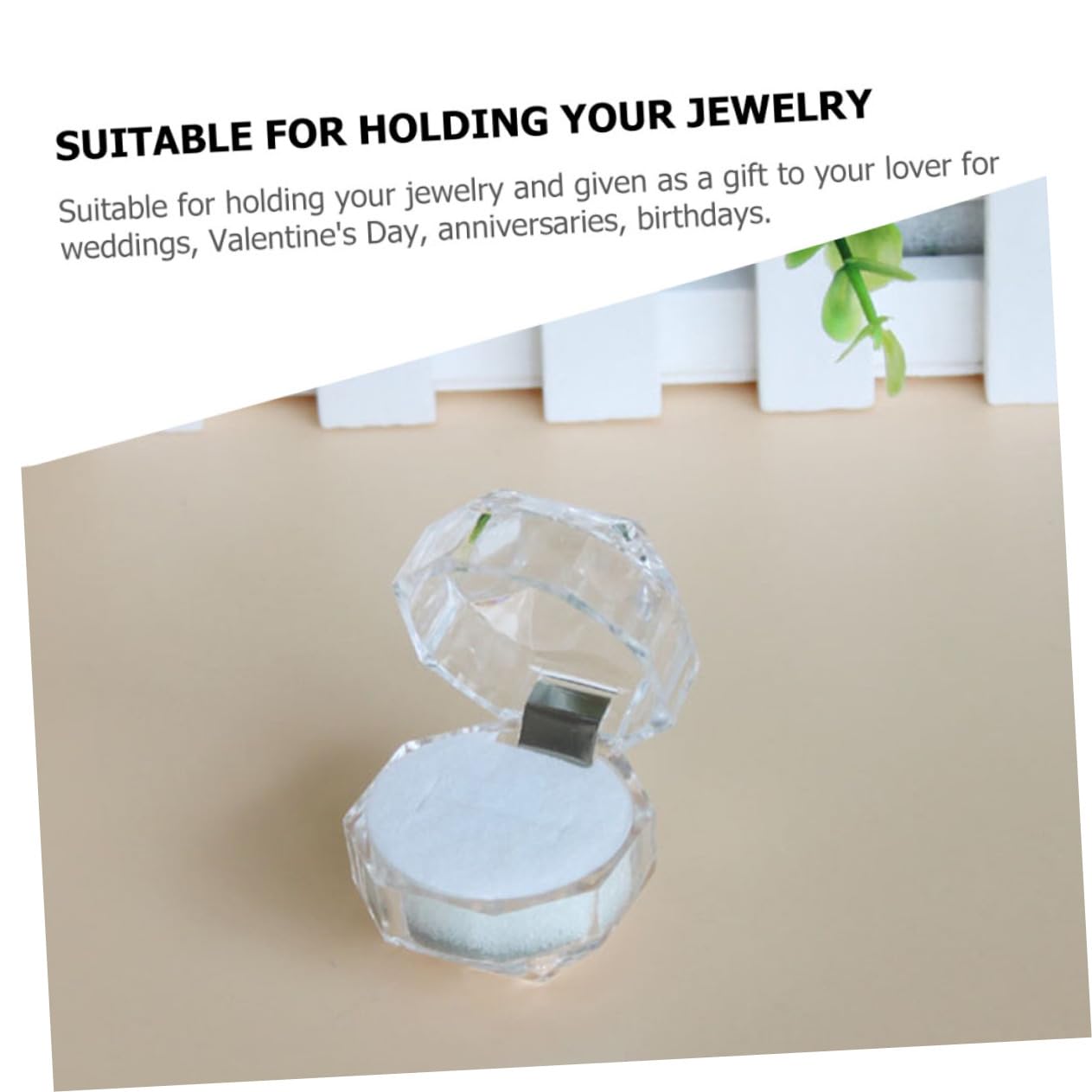TOPBATHY 50pièces Boîte à Anneau Transparente Pour Fiançailles Mariage Et Présentoirs De Bijoux Rangement Pratique Et Élégant Pour Anneaux Colliers Et Boucles Oreilles