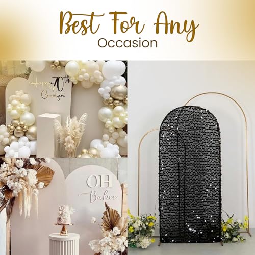 3 Pack Gold Metal Arch Backdrop Stand Set - 6FT, 5FT, 4FT Balloon Stand for Weddings Ceremony, Parties, and Baby Showers - Door Frame Backdrop Stand - Image 6