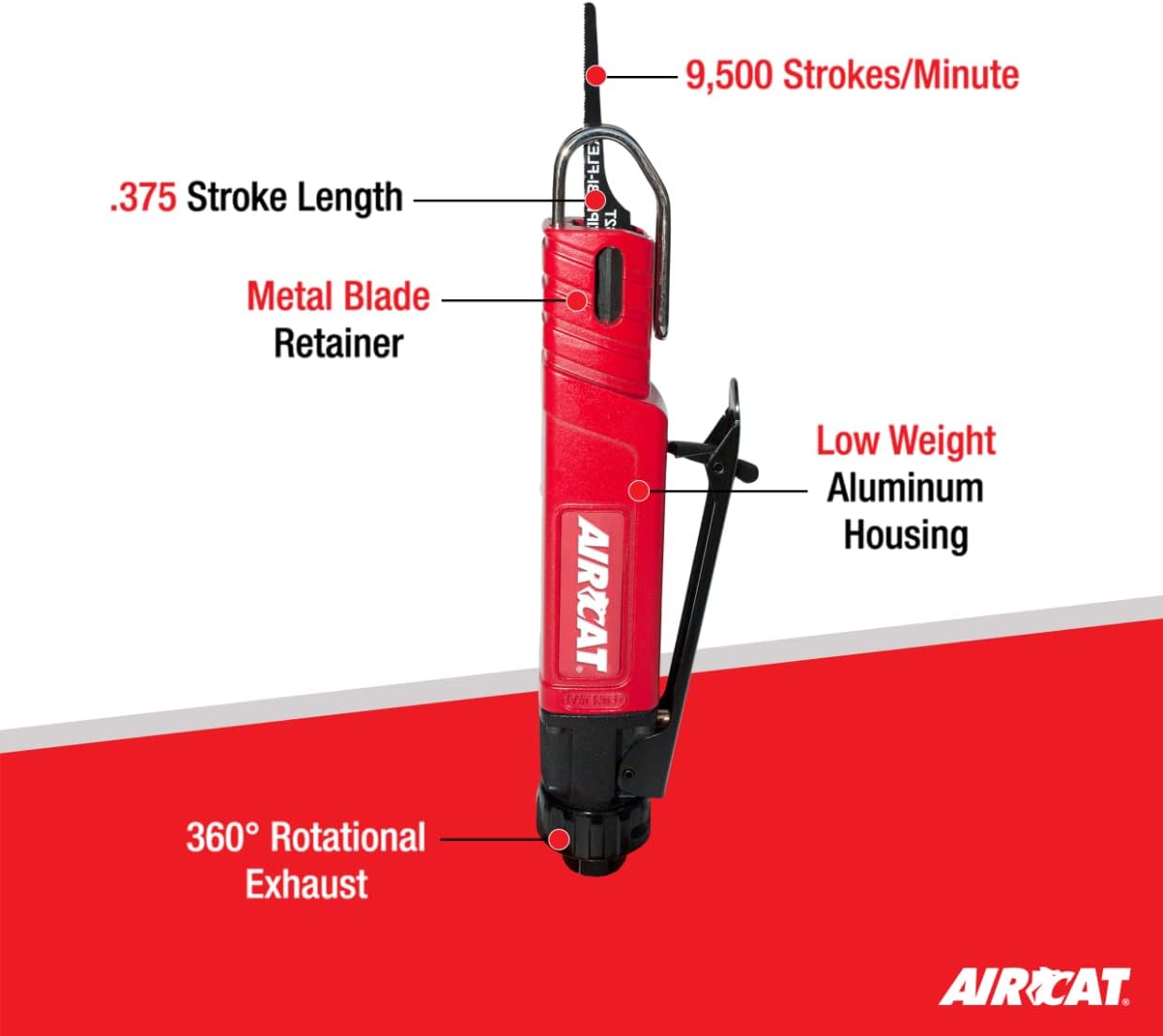 AIRCAT Pneumatic Tools 6350 Low Vibration Reciprocating Air Saw 9,500 Strokes per Minute