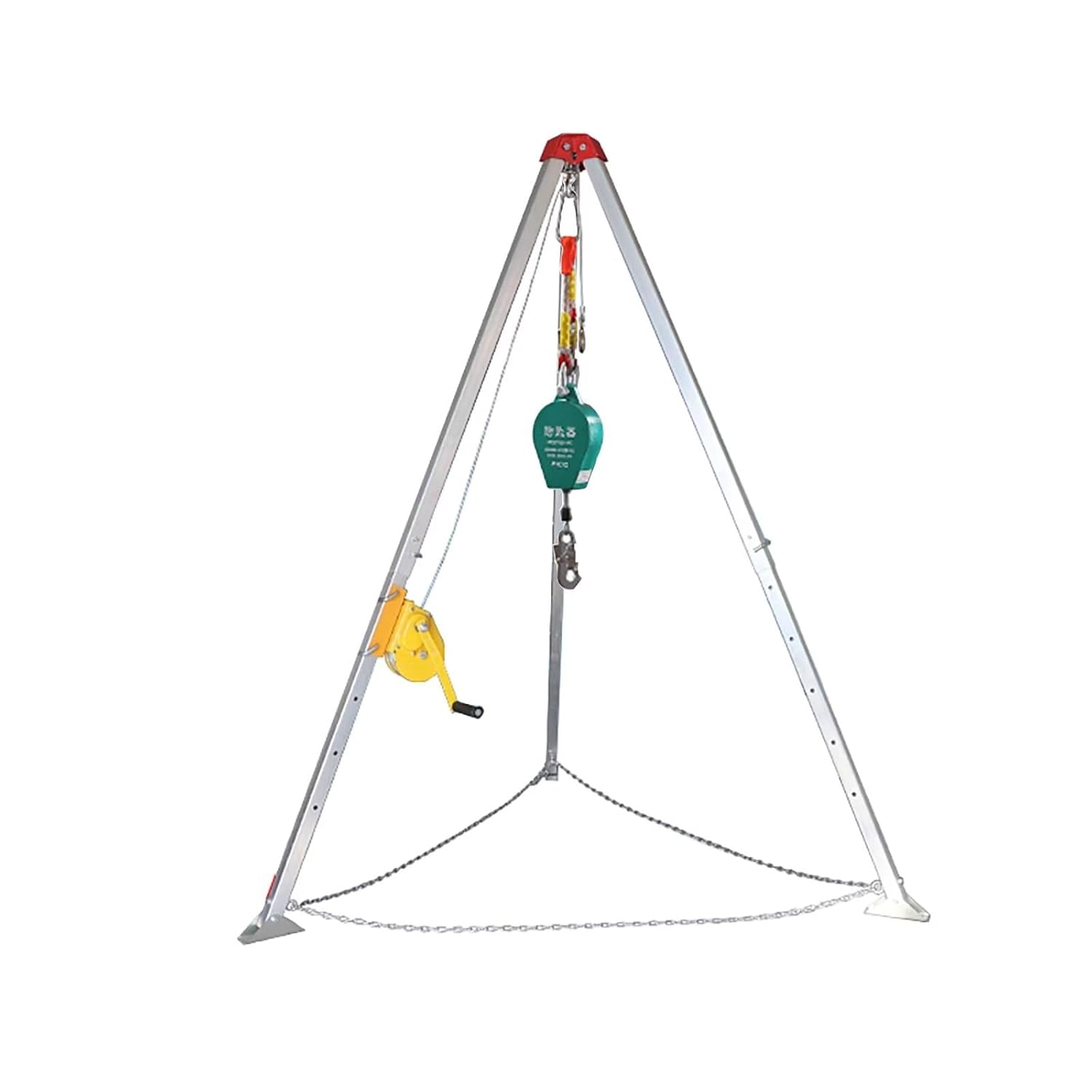 Telescopic 7 Legs 1800Lbs Winch Confined Space Rescue Tripod Multifunction Tripod Kit for Wellhead Exploration Construction Sits Power