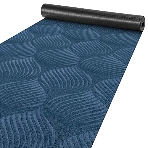 ANRO Läufer Flur Teppich Läufer Küchenläufer Küchenteppich Teppich Velours rutschfest waschbar für Flur, Schlafzimmer, Wohnzimmer, Küche Baker Blau 50 x 100cm