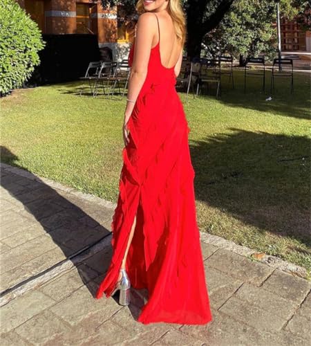 Image of Women Summer Elegant Sling Midi Ruched Bodycon Dress Solid Color Backless Slim Party Cocktail Dresses