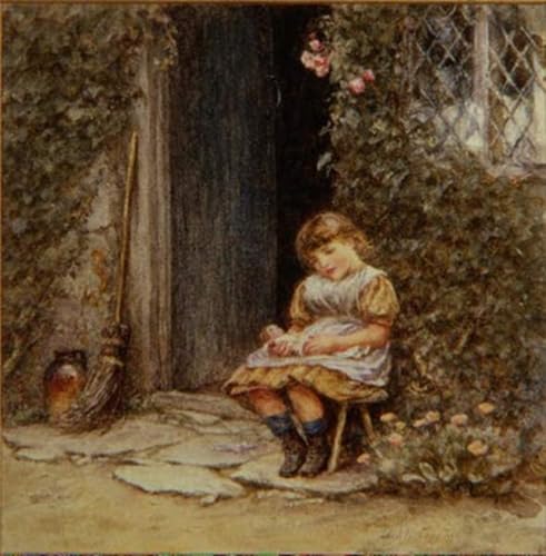 Toile Helen Allingham la poupée préférée tableau 60x90cm