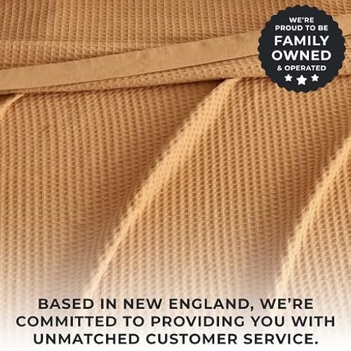 Great Bay Home 100% Cotton Waffle Weave Thermal Blanket. Super Soft Season Layering. Mikala Collection (King, Marigold) #TOP2