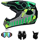 motocross gear combos with boots [ENDURO MTB Helm]: vollständig entfernbares Futter aus EPS-Material, leicht zu reinigen, Deodorant, schweißabsorbierend, atmungsaktiv, weich und bequem, leicht zu fahren und im Gelände