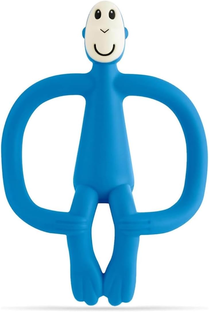 Original Teether & Gel Applicator, Antimicrobial Silicone Teething Toys for Baby, Easy to Grip, BPA Free, 3 Months Old+, 10.5 cm, Blue Monkey