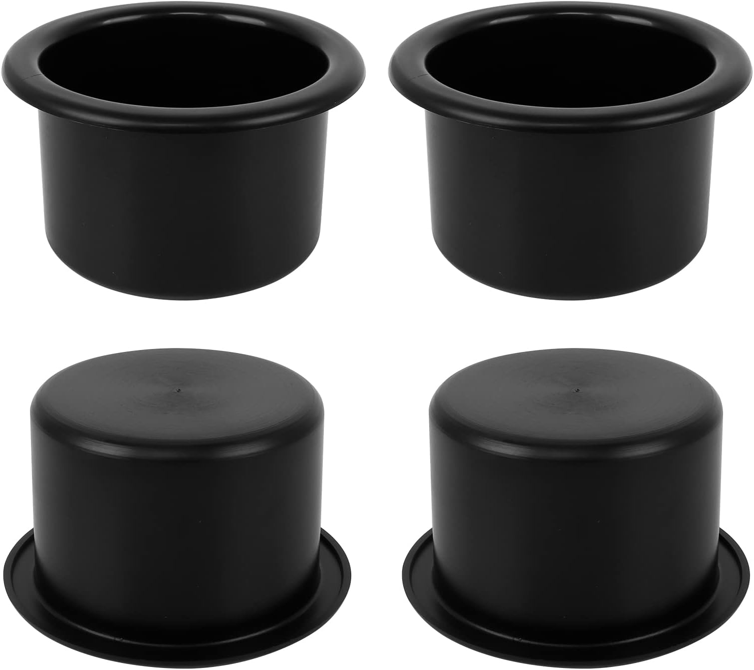 4 Pieces Cup Holder Insert, 87mm Diameter Black Plastic Table Drinks Holder for Sofa, Couch, RV, Car, and Boat