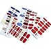 HBM 8 Sheets Christmas Nail Stickers Strip Nail Polish Stickers Full Nail Wrap Adhesive Nail Decals With Deer Snowman Xmas Tree Design and Nail File
