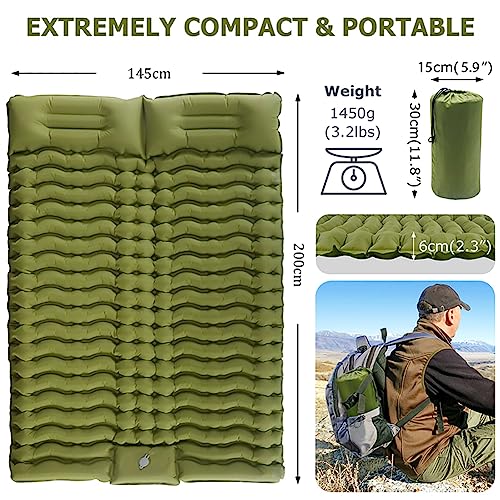 Matelas de camping double gonflable 10 cm pour tente et randonnée
