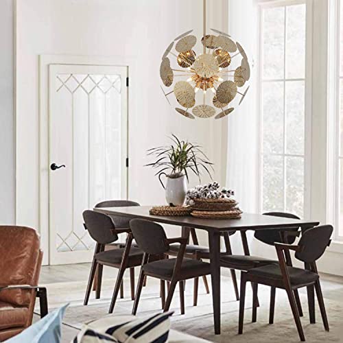 Fivess Lighting 12-Light Modern Sputnik Chandelier Gold With Bulbs, Adjustable Rods Globe Pendant Lighting Fixture For Dining Room Kitchen Island Foyer Farmhouse #TOP1