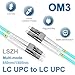 Lebrudos 5Pcs 3 Meter Multi-Mode Fiber Optic Patch Cord LC UPC to LC UPC Duplex, Fiber Cable Jumper OM3 50/125μm, 850nm/1300nm LSZH 3.0mm