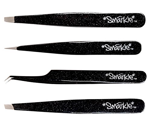 Professional Tweezer Pack- 4 Tweezers Set- Ingrown Hair Remover Treatment. Premium Eyebrow Shaper. Tweezers With Case.