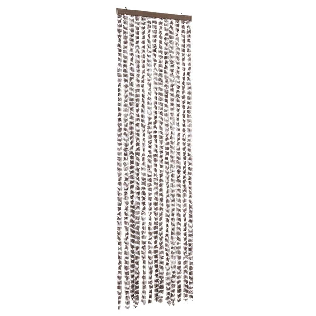 vidaXL Fly Curtain, Fly Screen for Window Living Room Doorways, Door Curtain for Decorations, Fly Blind, Taupe and White 56x200 cm Chenille